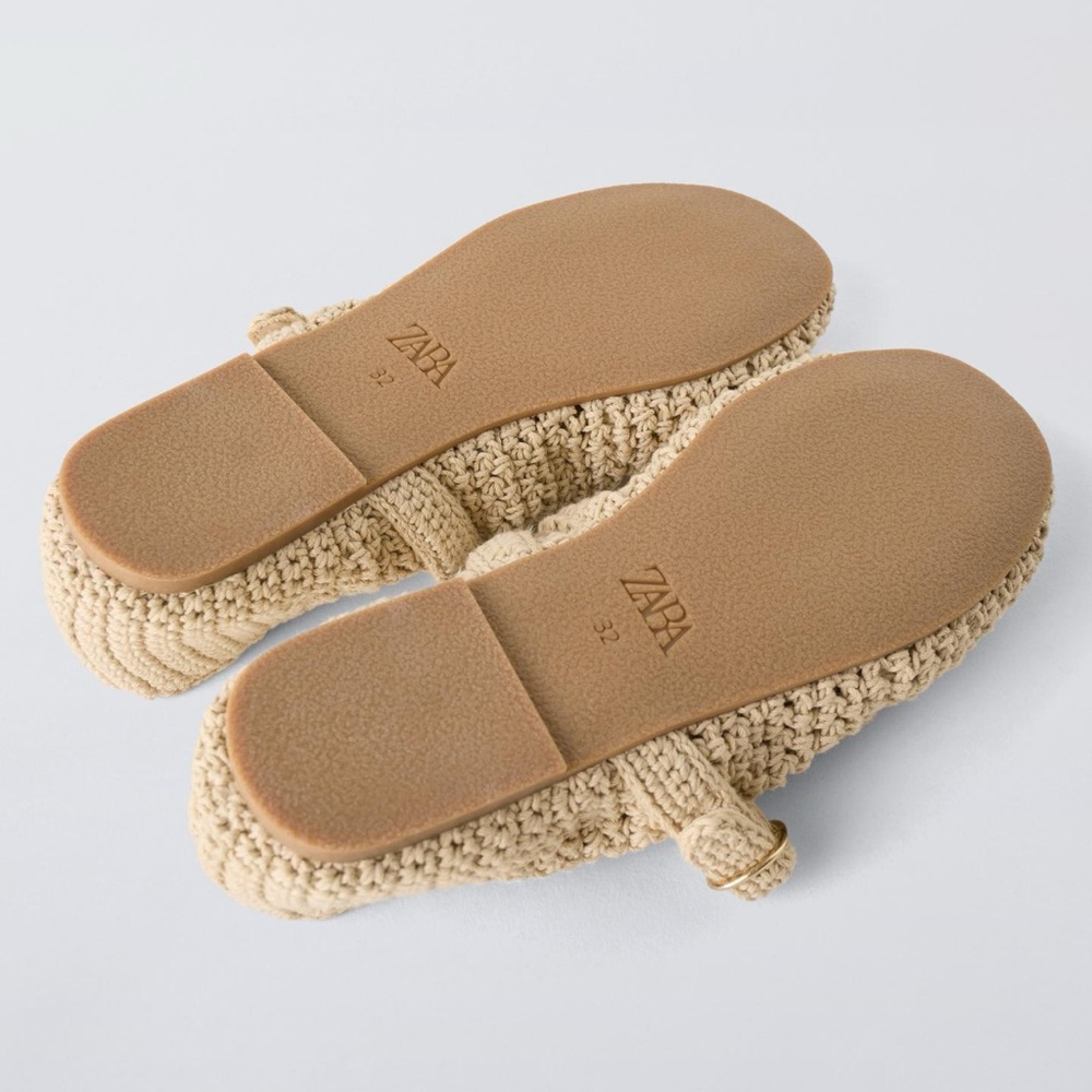 Zara kids crochet ballet flats off white NWT - Picture 4 of 5